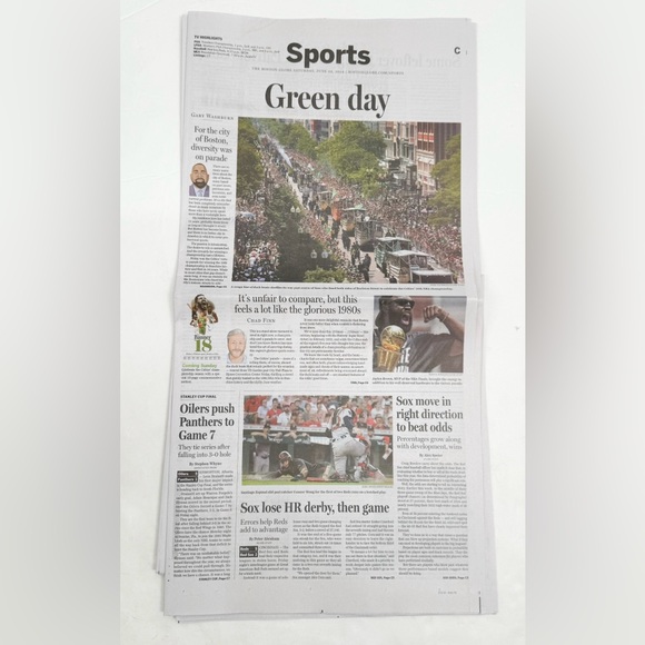 2024 BOSTON CELTICS 18TH NBA TITLE  PARADE ISSUE TITLE WAVE 6-22-24 BOSTON GLOBE - Picture 5 of 5